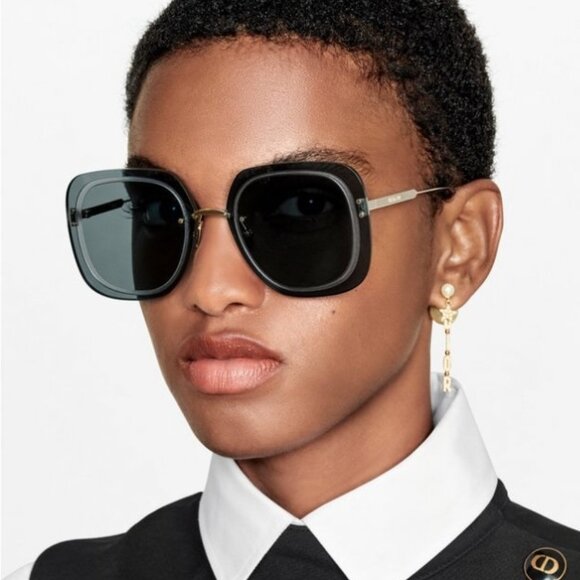 Dior Women Sunglasses Gold Smoke Square Oversized ULTRADIOR SU B0A0 BRAND NEW - Picture 12 of 12
